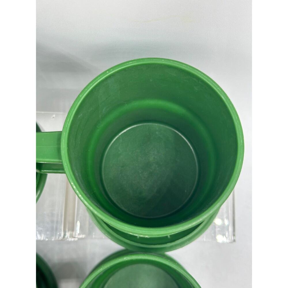 Tupperware Mugs Christmas Holiday Cups & Coasters Green Bird 1312 Vtg - Picture 5 of 11